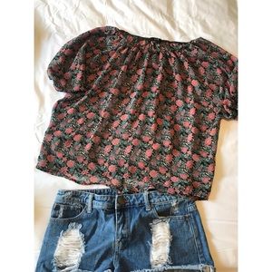 Sheer flower Blouse
